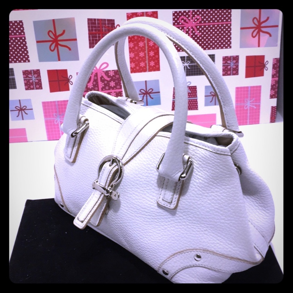 Vintage BURBERRY OFF WHITE Leather Handbag - Picture 3 of 8